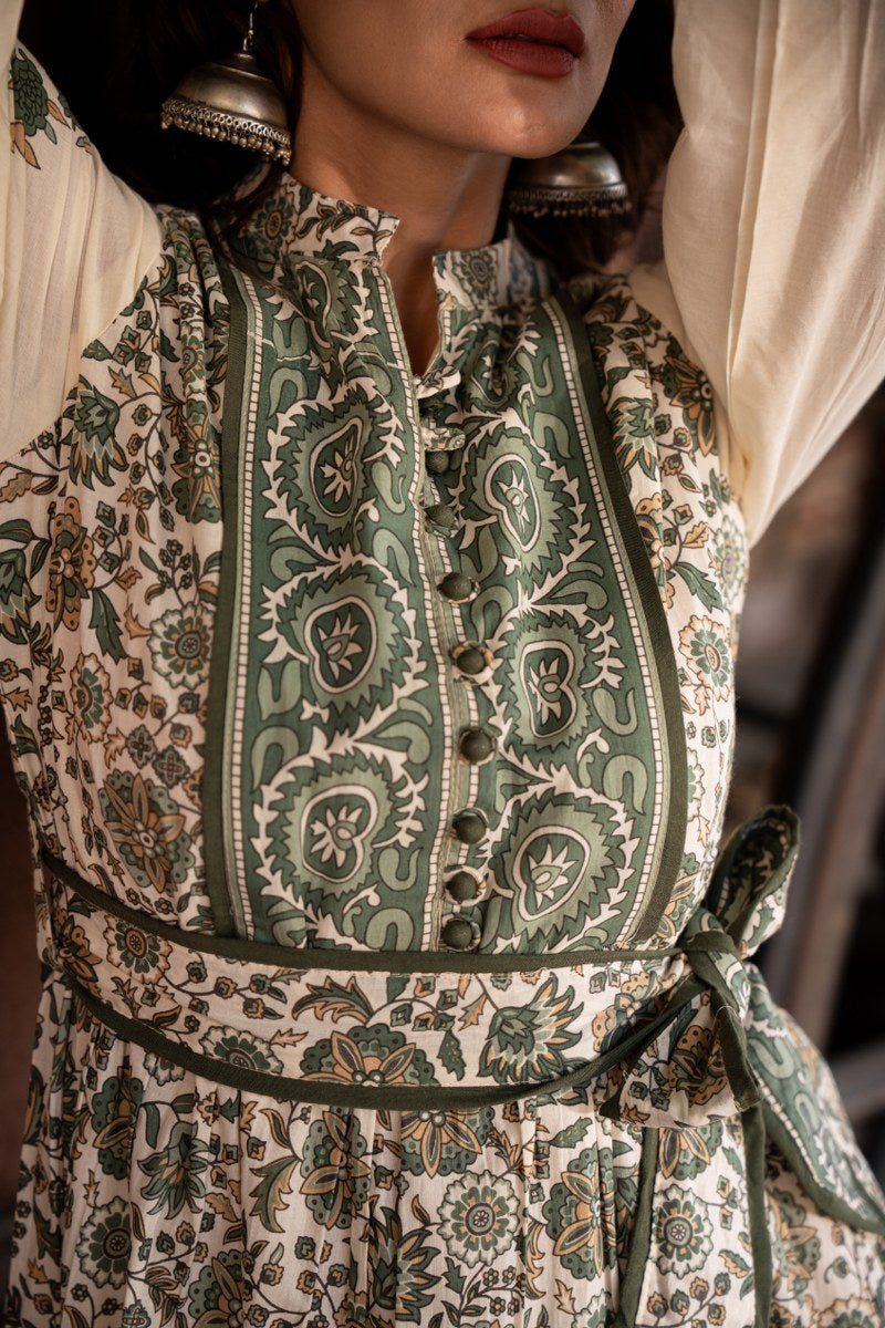 Azure Petal Rayon Gown