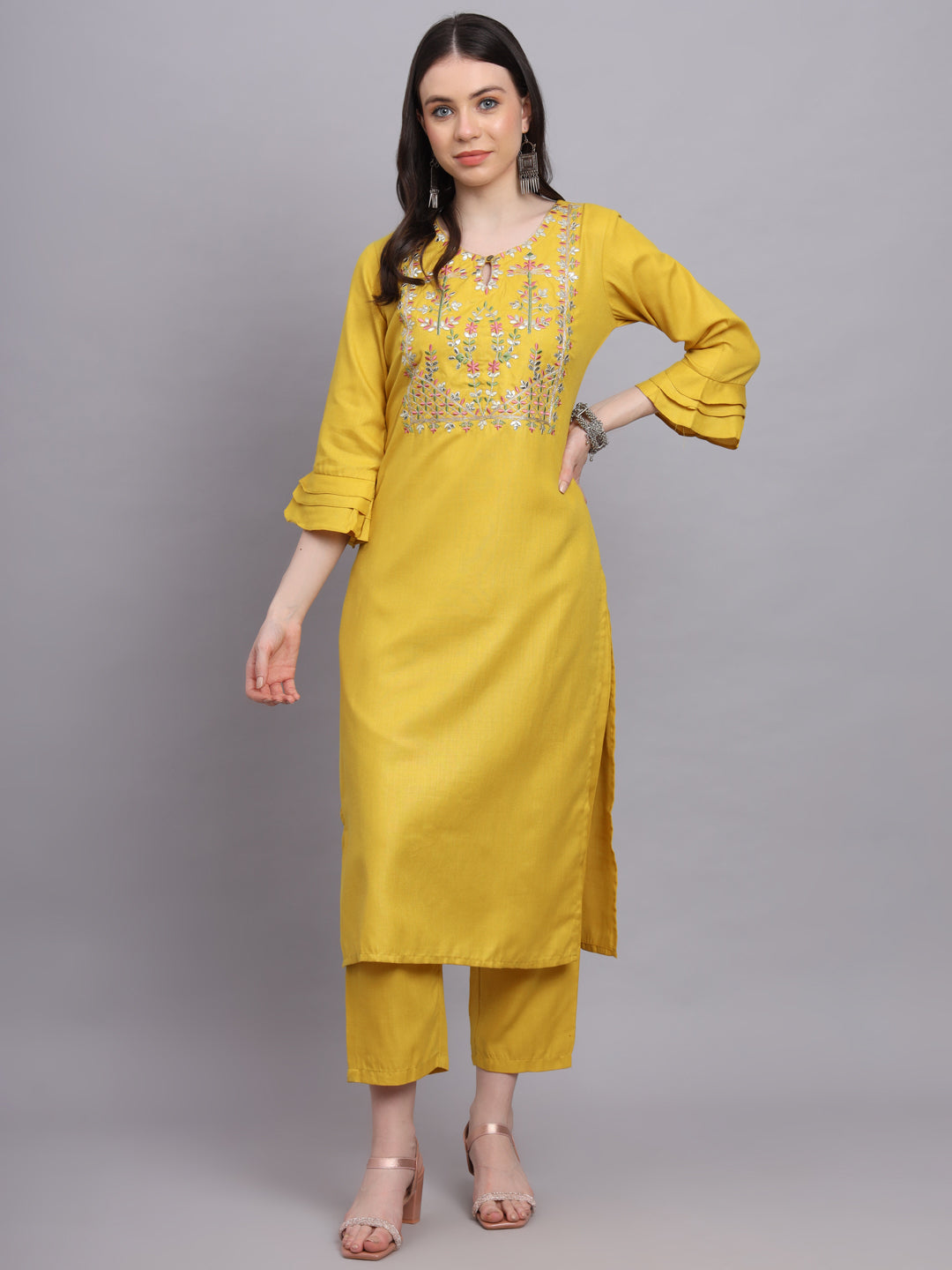 Mellow Yellow Ethnic Attire: Traditional Beauty